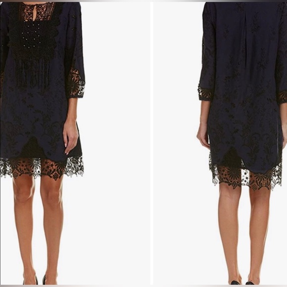 T Tahari Amanda Embroidered Dress NWOT - Picture 2 of 12